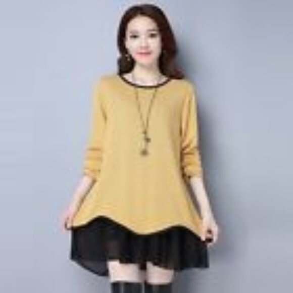 Gold Color Tunic Sweater Fits XL NWOT - Picture 1 of 4